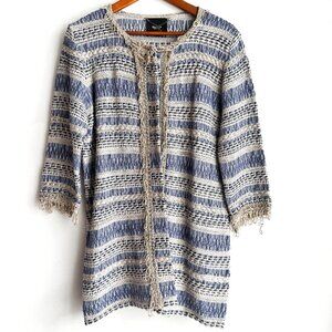 Siste's Made in Italy Textured Knit Multicolor Cardigan XL